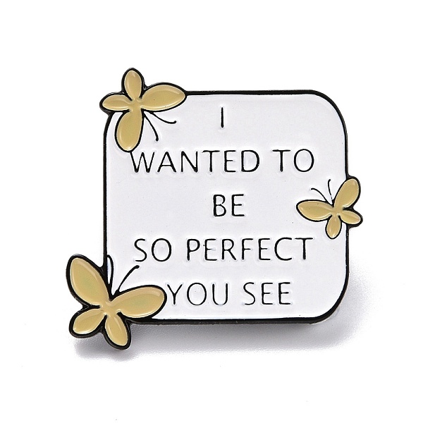 

PandaHall I Wanted To Be So Perfect That You See Enamel Pin, Rectangle Inspirational Enamel Brooch for Backpack Clothes, Electrophoresis..., White