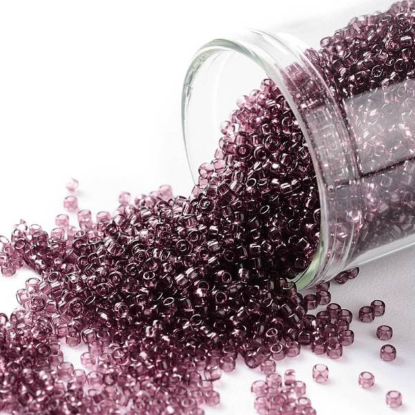 

PandaHall TOHO Round Seed Beads, Japanese Seed Beads, (6B) Transparent Medium Amethyst, 15/0, 1.5mm, Hole: 0.7mm, about 15000pcs/50g Glass..., Purple