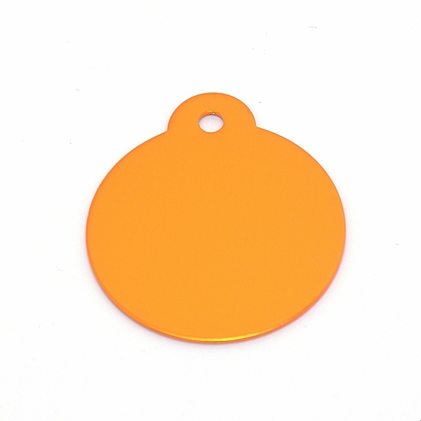 PandaHall Aluminum Blank Pendants, Flat Round, Orange, 36x31.5x1mm, Hole: 3mm, 10pcs/bag Aluminum Flat Round Orange