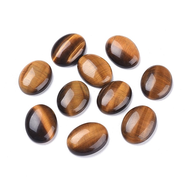 

PandaHall Natural Tiger Eye Cabochons, Oval, 20x15x5mm Tiger Eye Oval