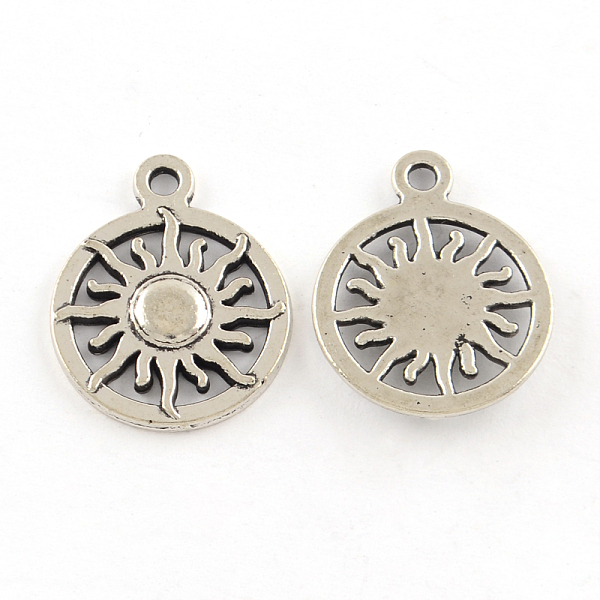 

PandaHall Tibetan Style Alloy Pendants, Cadmium Free & Lead Free, Flat Round and Sun, Antique Silver, 20x16x2mm, Hole: 1.5mm Alloy Flat...