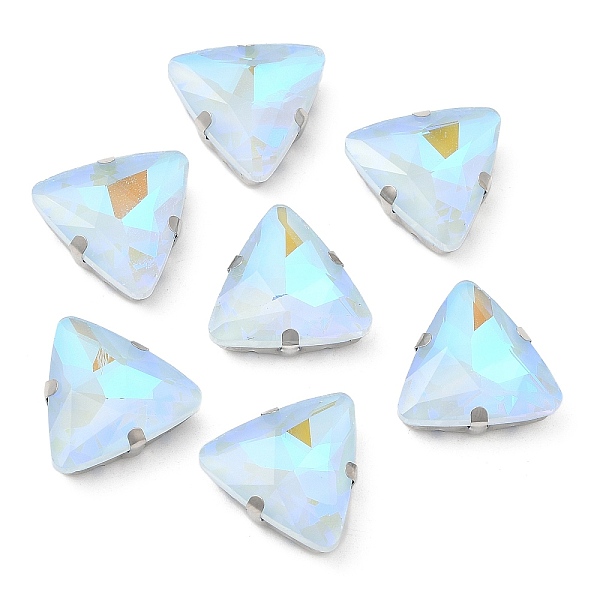 

PandaHall Mocha Fluorescent(MI) Triangle Sew on Rhinestone, Multi-strand Links, with Brass Prong Settings, Garments Accessories, Light..., Blue