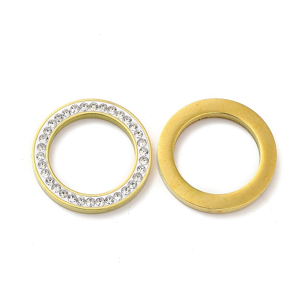 

PandaHall 201 Stainless Steel Linking Rings, with Crystal Rhinestone, Round Ring, Golden, 18x2mm, Inner Diameter: 12.8mm 201 Stainless Steel..., Clear