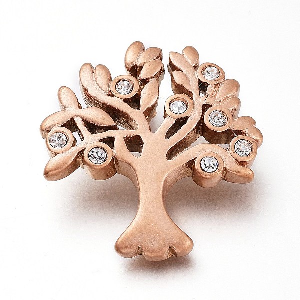 

PandaHall 304 Stainless Steel Rhinestones Pendant, Sandblasting Effect, Tree of Life, Crystal, Matte Rose Gold Color, 30x27.5x4mm, Hole..., Clear