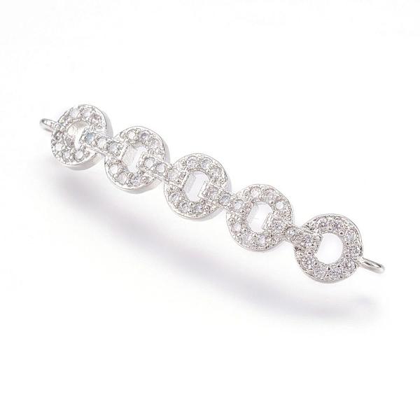 

PandaHall Brass Micro Pave Cubic Zirconia Links, Real Platinum Plated, Flat Round, 6x33x2.5mm, Hole: 1mm Brass+Cubic Zirconia Flat Round