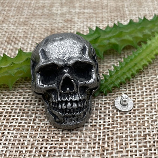 

PandaHall Alloy Solid Screw Rivets, DIY Leather Craft Nail, Skull, Antique Silver, 35x25x13mm Alloy Skull