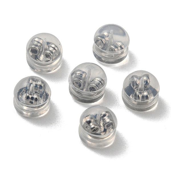 

PandaHall Rack Plating Brass Ear Nuts, with Silicone Findings, Half Round, Long-Lasting Plated, Cadmium Free & Lead Free, Silicone Cover Ear...