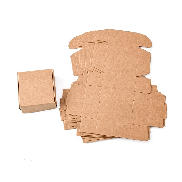 

PandaHall Kraft Paper Gift Box, Shipping Boxes, Folding Boxes, Square, BurlyWood, 5.5x5.5x2.5cm Paper Square Orange