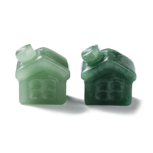 

PandaHall Natural Green Aventurine Carved Healing House Figurines, Reiki Energy Stone Display Decorations, 24x17x25.5mm Green Aventurine...