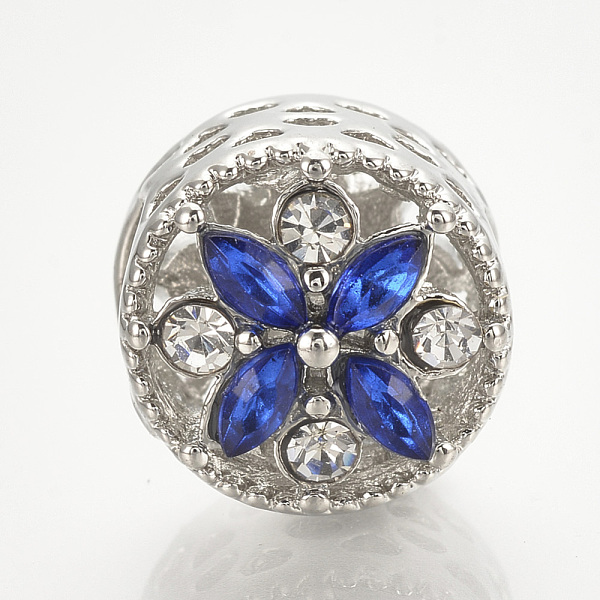 

PandaHall Alloy Rhinestone European Beads, Large Hole Beads, Column, Platinum, Mixed Color, 12.5x11.5~12mm, Hole: 5mm Alloy+Rhinestone..., Multicolor