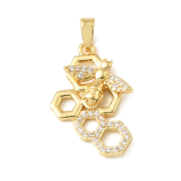 Pendenti in ottone con micro pavé di zirconi cubici trasparenti