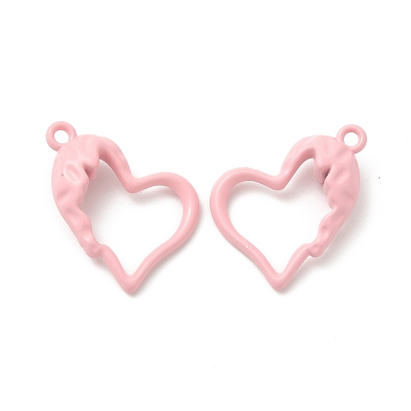 

PandaHall Spray Painted Alloy Pendants, Hollow Heart Charm, Pink, 21x15.5x0.6mm, Hole: 1.6mm Alloy Heart Pink