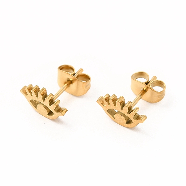 

PandaHall Halloween Eye 304 Stainless Steel Stud Earrings for Women, Golden, 10x6.5mm, Pin: 0.7mm 304 Stainless Steel Eye