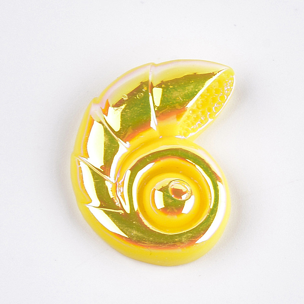 

PandaHall Resin Cabochons, AB Color Plated, Shell, Yellow, 22x30.5x8mm Resin Shell Shape Yellow