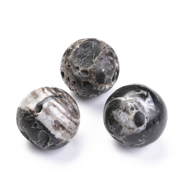 

PandaHall Natural Druzy Quartz Beads, Gemstone Home Display Decorations, No Hole/Undrilled, Round, Black, 38~40mm Other Quartz Round Black