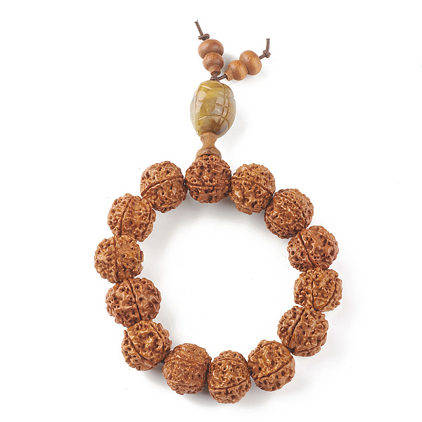 

PandaHall Mala Beads Bracelet, Round Natural Rudraksha Beaded Stretch Bracelet for Women, with Plastic Tortoise, Sienna, Inner Diameter..., Brown