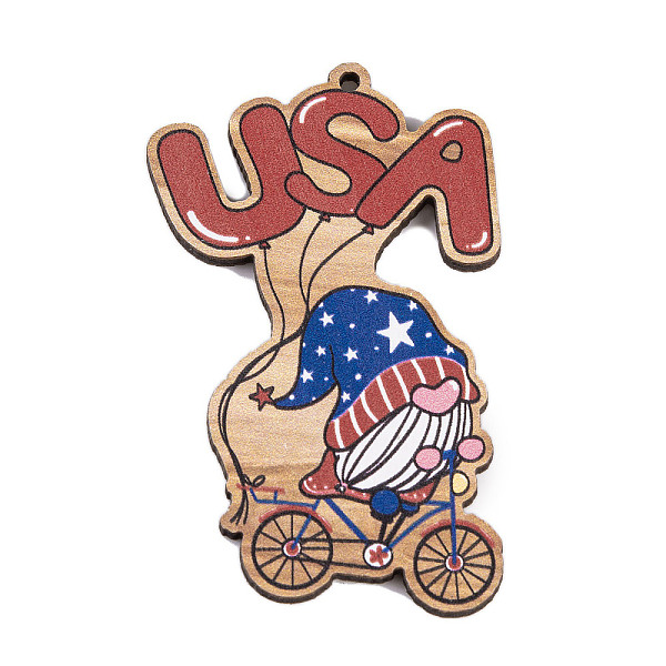

PandaHall Printed Wood Pendants, Gnome, 57x34.5x2.5mm, Hole: 2mm Wood Gnome