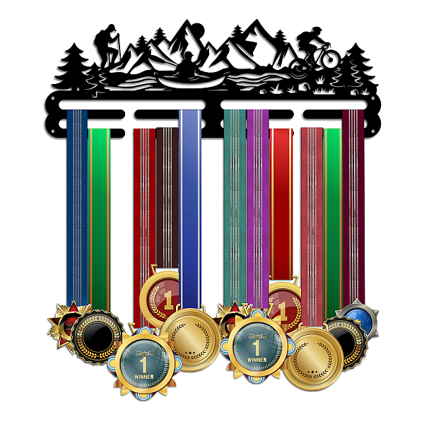 PH パンダホール メダルハンガー ディスプレイ メダルホルダーラック 壁掛けハンガー 装飾トロフィー棚 階層型賞ラック 賞リボンハンガー ギフトボックス付き 50枚以上のメダル用 取り付け簡単
