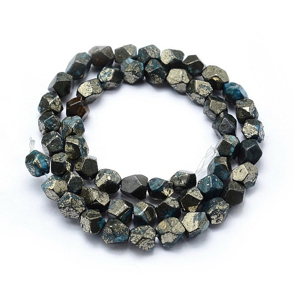 Dyed Natural Pyrite Beads Strands