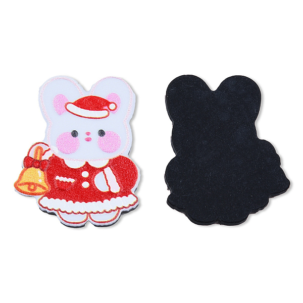 

PandaHall Printed Embossed Opaque Acrylic Cabochons, Christmas Style, Rabbit, Red, 23.5x18.5x2mm Acrylic Rabbit Red