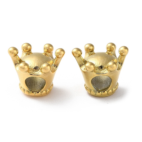 

PandaHall 304 Stainless Steel European Beads, Large Hole Beads, Crown, Real 14K Gold Plated, 10x11.5x6.5mm, Hole: 4mm 304 Stainless Steel...