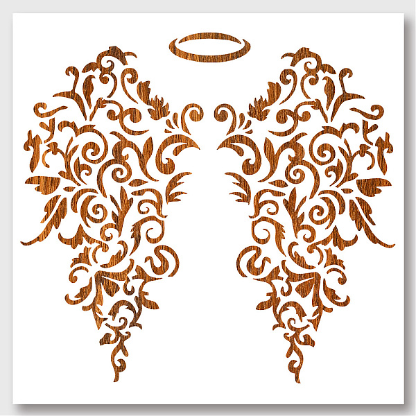 

PandaHall PET Hollow Out Drawing Painting Stencils, for DIY Scrapbook, Photo Album, Wing Pattern, 300x300mm Plastic Wing