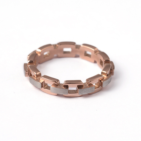 

PandaHall 304 Stainless Steel Chain Finger Rings, Rose Gold, 17mm 304 Stainless Steel