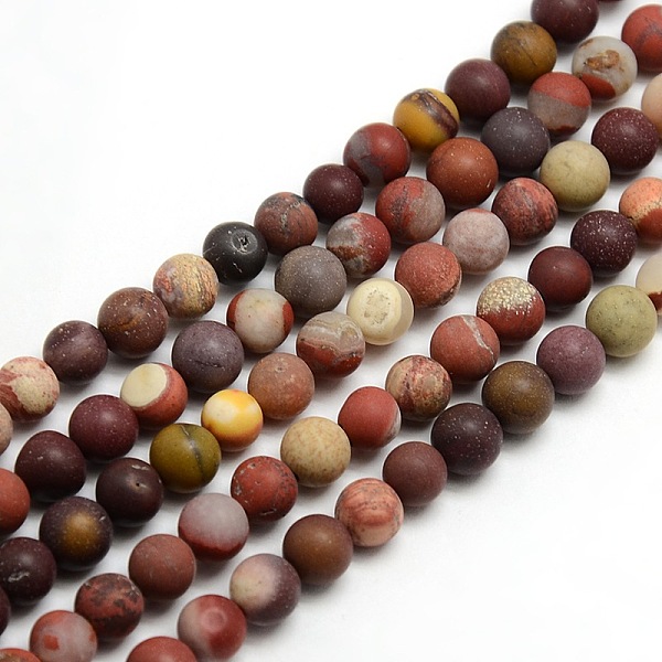 

PandaHall Frosted Natural Mookaite Round Bead Strands, 6mm, Hole: 1mm, about 63~65pcs/strand, 14.9~15.6 inch Mookaite Round