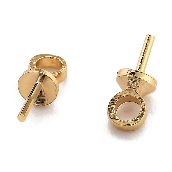 

PandaHall Brass Cup Pearl Peg Bails Pin Pendants, For Half Drilled Beads, Long-Lasting Plated, Real 24K Gold Plated, 7.5x4mm, Hole: 1.6mm...