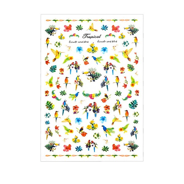 

PandaHall Nail Art Stickers Decals, Self-Adhesive, for Nail Tips Decorations, Bird Pattern, Packaging: 152x91x0.5mm Paper Bird Green