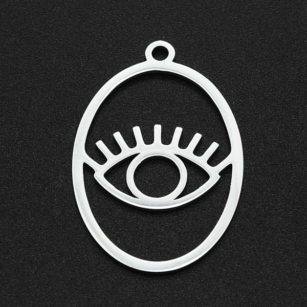 

PandaHall 201 Stainless Steel Pendants, Laser Cut, Hollow, Oval with Eye, Stainless Steel Color, 32x21.5x1mm, Hole: 2mm 201 Stainless Steel...