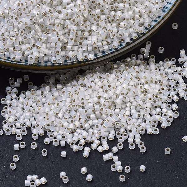 

PandaHall MIYUKI Delica Beads, Cylinder, Japanese Seed Beads, (DB0221) Gilt Lined White Opal, 11/0, 1.3x1.6mm, Hole: 0.8mm, about...