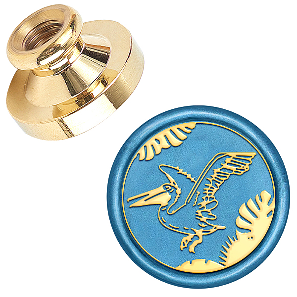 

PandaHall Wax Seal Brass Stamp Head, for Wax Seal Stamp, Bird Pattern, 25x14.5mm Brass Bird