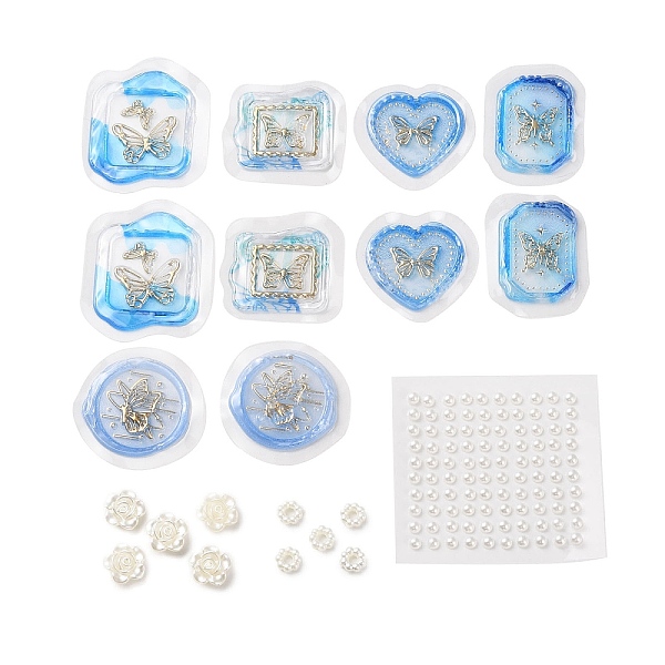 

PandaHall DIY Scrapbooking Tool Sets, Including Resin Wax Seal Stickers, Plastic Pearl Stickers and Flower Ring Plastic Beads, Deep Sky Blue...