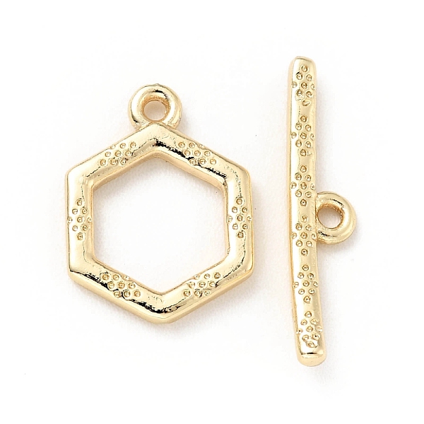 

PandaHall Rack Plating Brass Toggle Clasps, Cadmium Free & Lead Free, Long-Lasting Plated, Hexagon, Light Gold, Hexagon: 14.5x10.5x1.6mm...