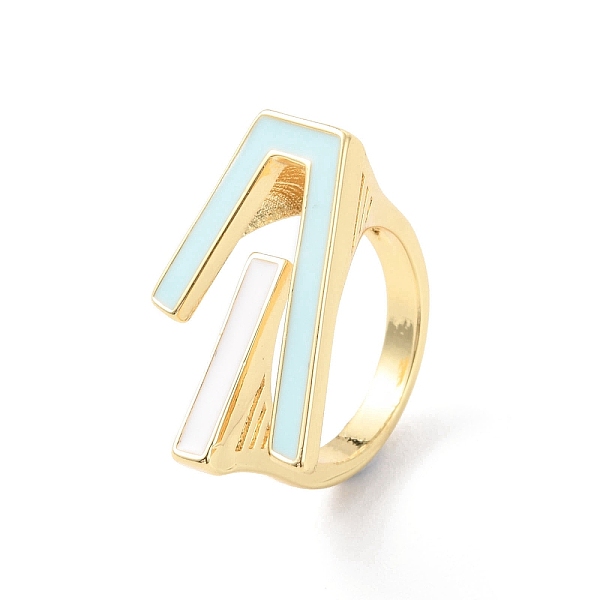 

PandaHall Rack Plating Brass Enamel Cuff Ring for Women, Wide Band Open Finger Ring, Lead Free & Cadmium Free, Real 18K Gold Plated, Inner...