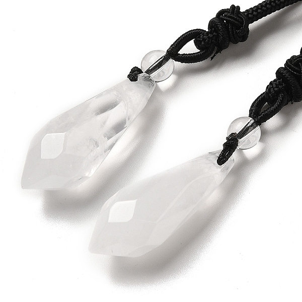 Kegelförmige Natürliche Quarzkristall-Anhänger-Halskette Mit Nylonseil Für Frauen