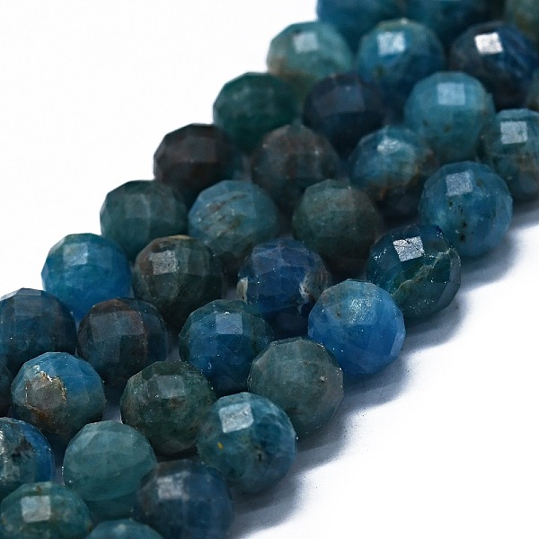 

PandaHall Natural Apatite Beads Strands, Faceted(64 Facets), Round, 7mm, Hole: 0.8mm, about 58~59pcs/strand, 15.35 inch(39cm) Apatite Round