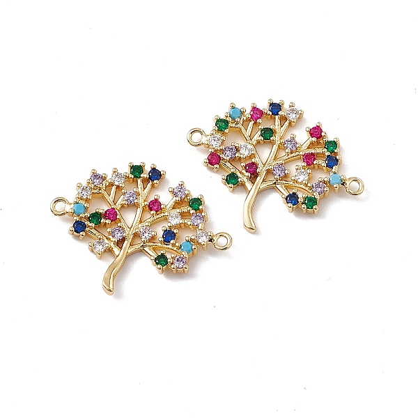 

PandaHall Brass Micro Pave Colorful Cubic Zirconia Connector Charms, Tree Links, Real 18K Gold Plated, 21x28x3mm, Hole: 1.4mm Brass+Cubic...