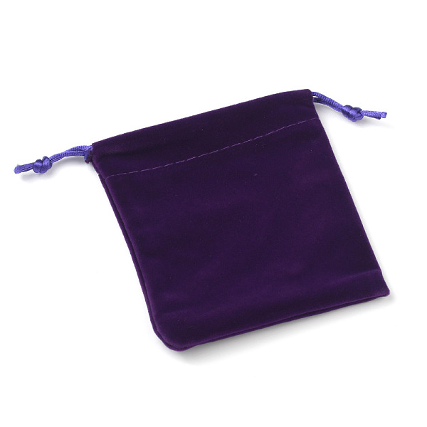 

PandaHall Rectangle Velours Jewelry Bags, Indigo, 11.7x9.6cm Velvet Purple