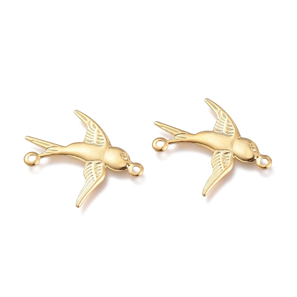 

PandaHall 201 Stainless Steel Links Connectors, Swallow, Golden, 17.5x19.5x0.8mm, Hole: 1mm 201 Stainless Steel Bird