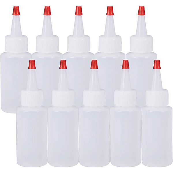 

PandaHall BENECREAT 20 Pack 2 Ounce(60ml) Plastic Squeeze Dispensing Bottles with Red Tip Caps - Good For Crafts, Art, Glue, Multi Purpose..., White