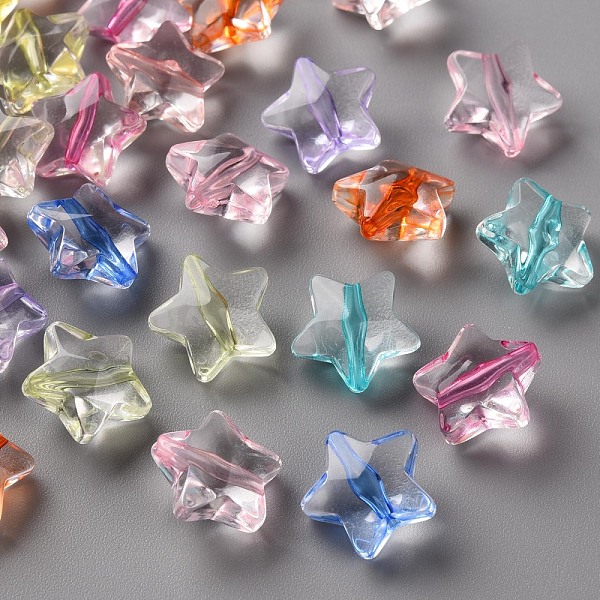 

PandaHall Transparent Acrylic Beads, Star, Mixed Color, 13x14x7.5mm, Hole: 1.5mm Acrylic Star Multicolor
