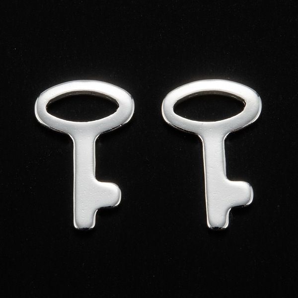 

PandaHall 201 Stainless Steel Charms, Key, Silver, 14x9x0.8mm, Hole: 2.5x6mm 201 Stainless Steel Key