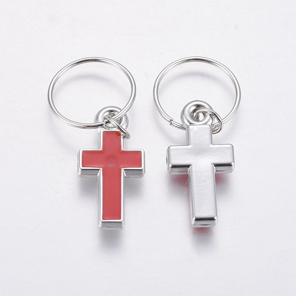 

PandaHall Resin Pendants, with Iron Ring, Cross, Platinum, Red, 32mm, Cross: 21x11x3mm, Hole: 12.5mm Iron+Resin Cross Red