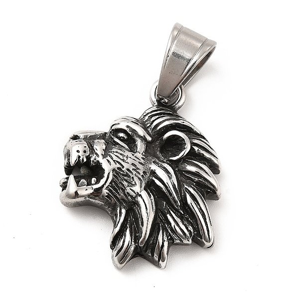 

PandaHall 304 Stainless Steel Pendants, Lion Charms, Antique Silver, 29.5x24x6mm, Hole: 9x6mm 304 Stainless Steel Lion