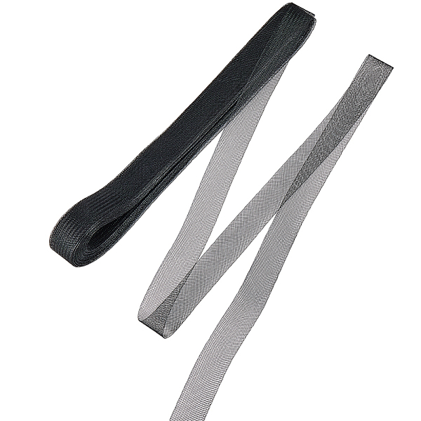 

PandaHall Polyester Elastic Deco Mesh Ribbons, for Hat Decoration, Black, 1 inch(25mm), about 22.97 Yards(21m)/Roll Polyester None Black