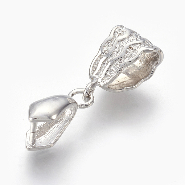 

PandaHall Brass Ice Pick Pinch Bails, Platinum, 27mm, Hole: 6x8.5mm Brass