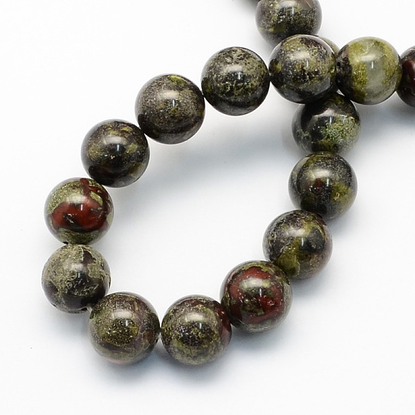 

PandaHall Round Natural Dragon Blood Jasper Beads Strands, 6~7mm, Hole: 1mm, about 60pcs/strand, 15.1 inch Dragon Blood Round