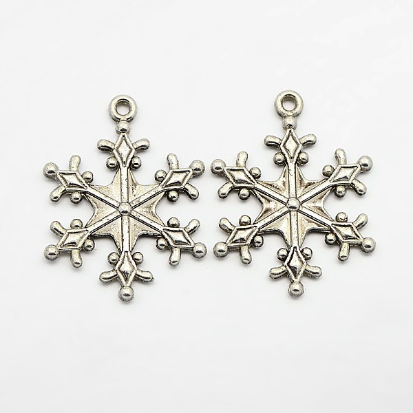 

PandaHall Zinc Tibetan Style Alloy Pendants, Snowflake Pendants, Charms for Christmas Day Gift Making, Lead Free and Cadmium Free, Antique...